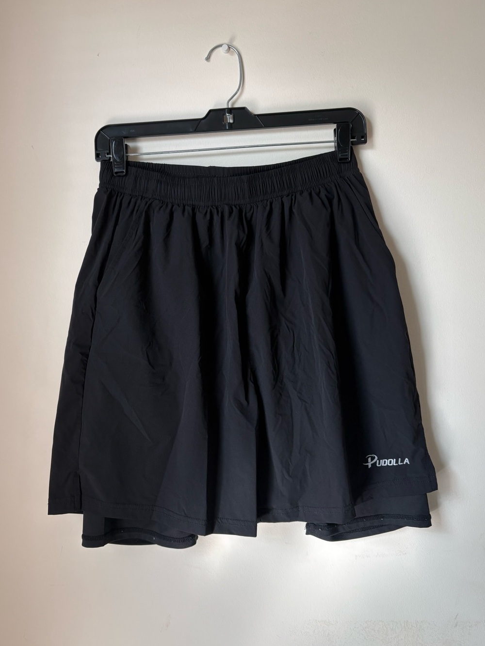 Pudolla Men’s Small 2 in 1 Running Shorts Quick Dry Gym Athletic Workout Black